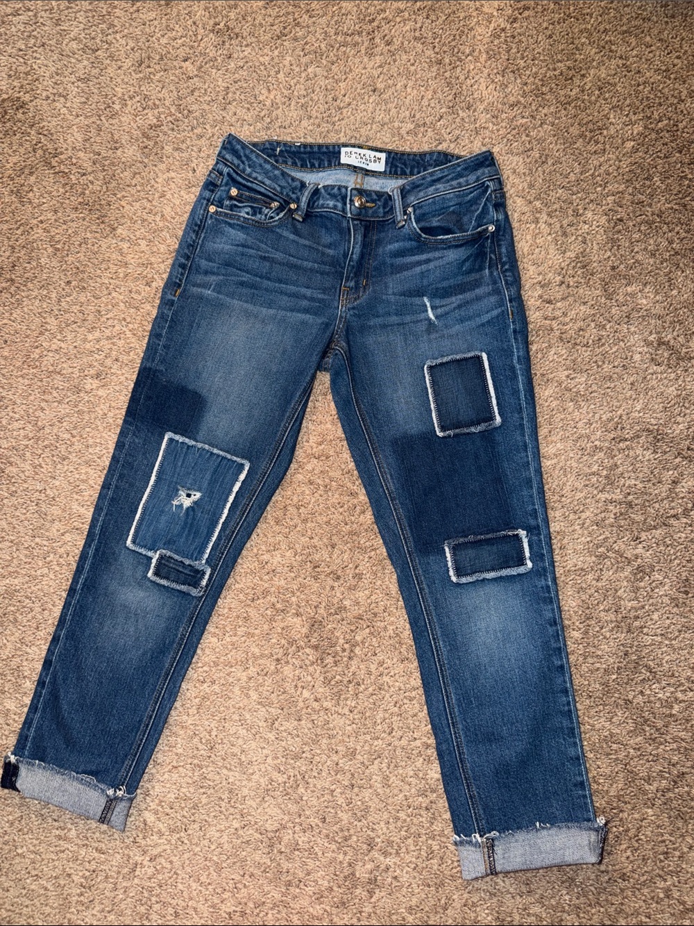 Derek Lam 10 Crosby Mila Patchwork Slim Girlriend Jeans Size 26